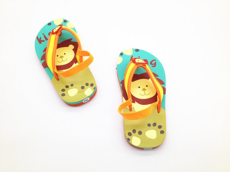 2025 Summer Children Cute Cartoon Animal Slippers Beach Shoes Kids Flip Flops Elastic Band Anti-slip Sandals Boys Girls Slippers