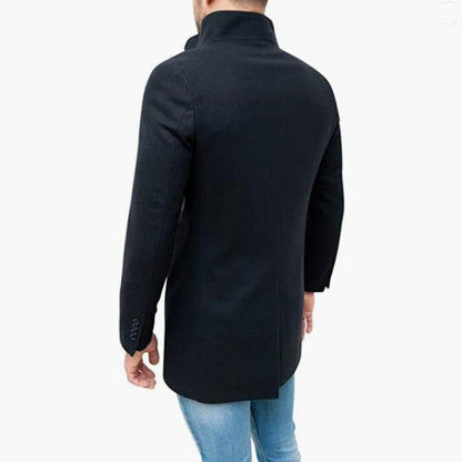 Elegant Jackets Man Single Breasted Man's Janket Solid Wool Blends Mid-length Trench Coat Long Men's Coat
