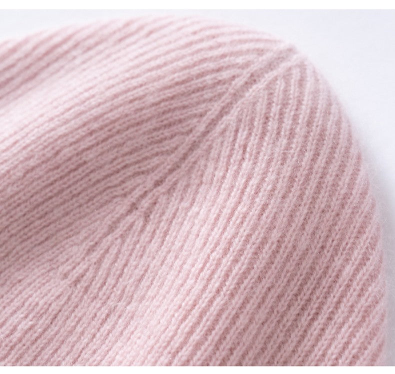 New Autumn Winter 100% Cashmere Hat Knitted Mountaineering Wool Hat Outdoor Skiing Double Layer Men and Women Thickened Warm