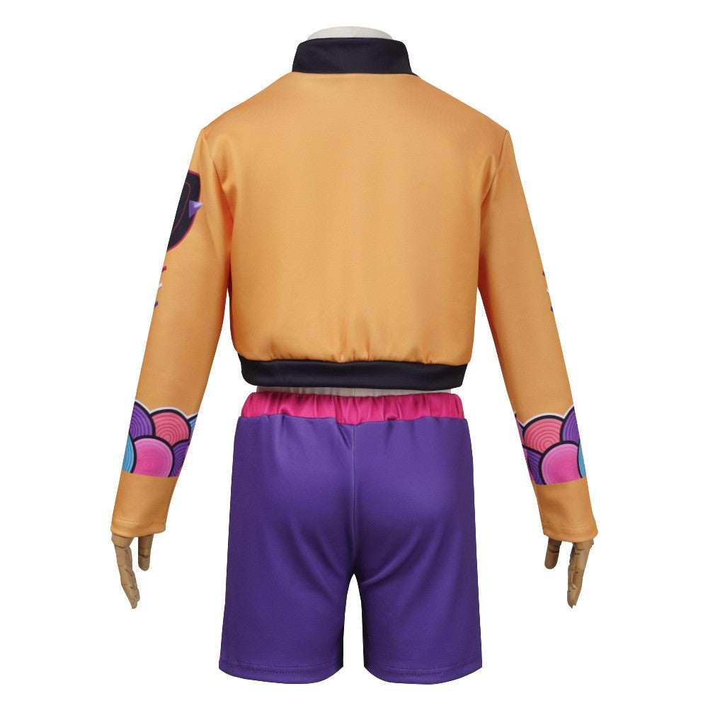 Halloween Fancy Dress Adult Kids Street Hip Hop Role Play Outfit 3 Styles Printed Crop Top Skirt Shorts Idol Stage Costume