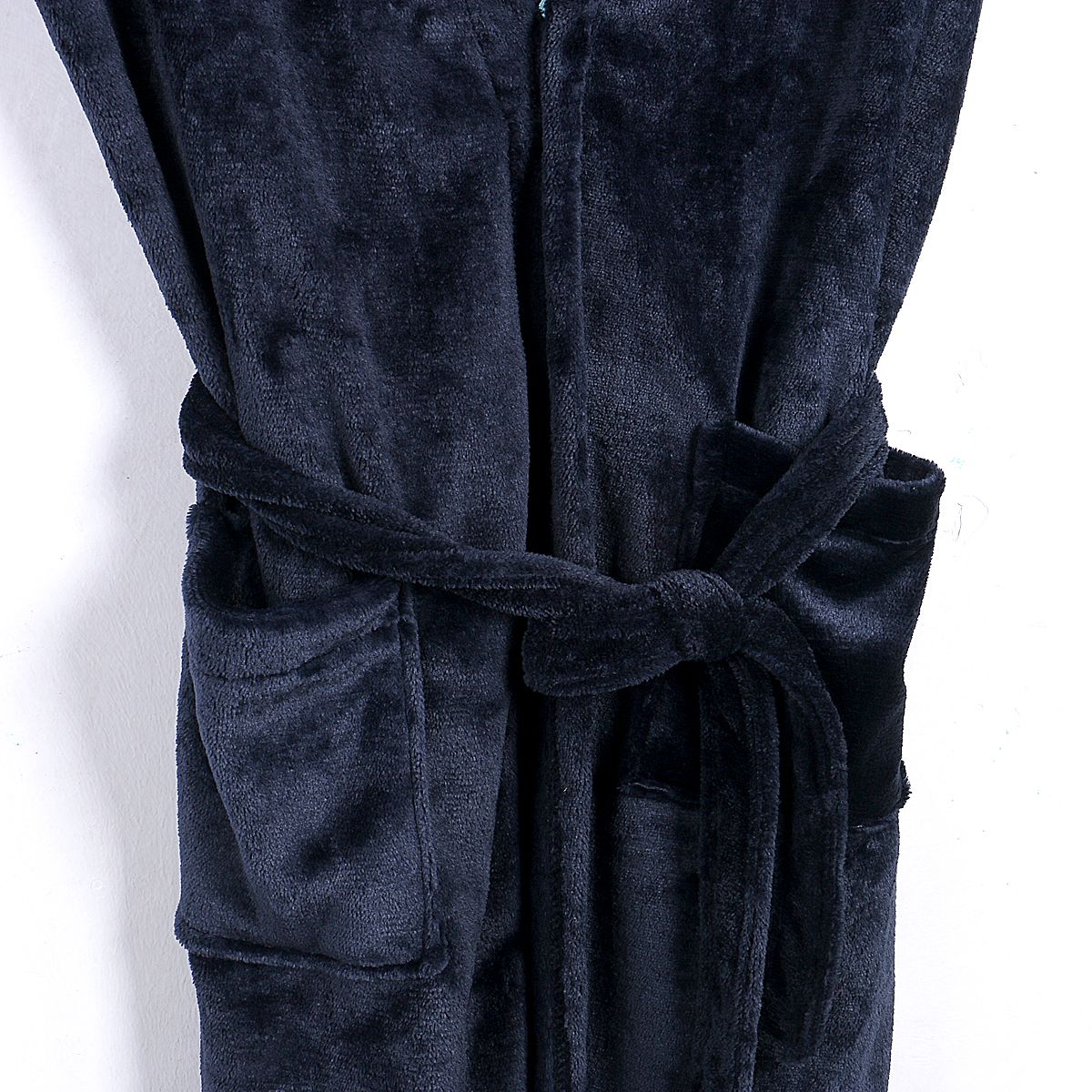 Casaul Men's Plush Shawl BathRobes with Sashes Men Soft Long Sleeve 2 Side Pockets Cloak Winter Solid Warm Dressing Gown M-XXL