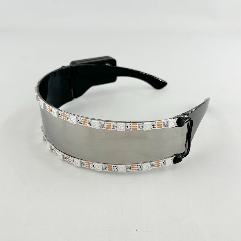 Led Glasses NightClub Masquerade Concert Club Neon Accessories Cool Vogue Flashing LED Futuristic Glasses Men Metal Cool Glasses