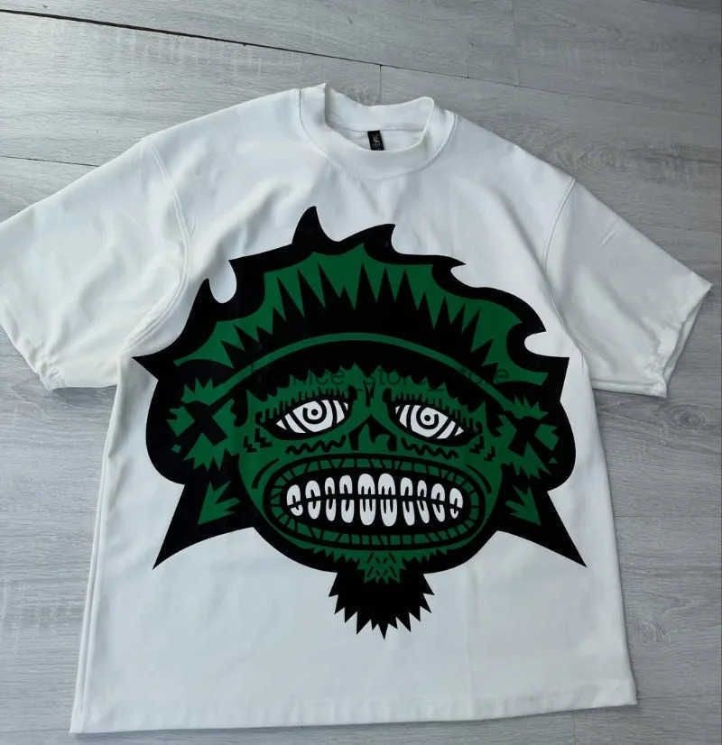 Y2k Harajuku Streetwear Men and Women Short Sleeved Fashion New Cartoon Print Design Shirt Retro Hip Hop Trend Oversized T-Shirt