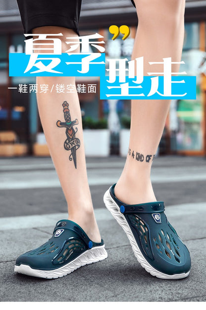 2023 Summer Beach Sandals Non-Slip Breathable Men's EVA Clogs Sandals Trendy Garden Holes Shoes Men Flip Flops