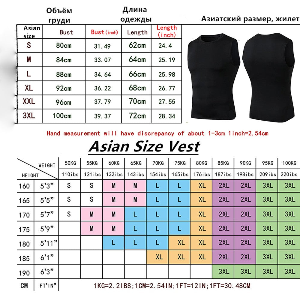 Ionic Shaping Vest For Men Ice-Silk Slimming Vest Body Shaper Compression Shirts Tank Top Tummy Control Sleeveles Fitness Shirts