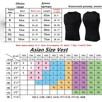 Ionic Shaping Vest For Men Ice-Silk Slimming Vest Body Shaper Compression Shirts Tank Top Tummy Control Sleeveles Fitness Shirts