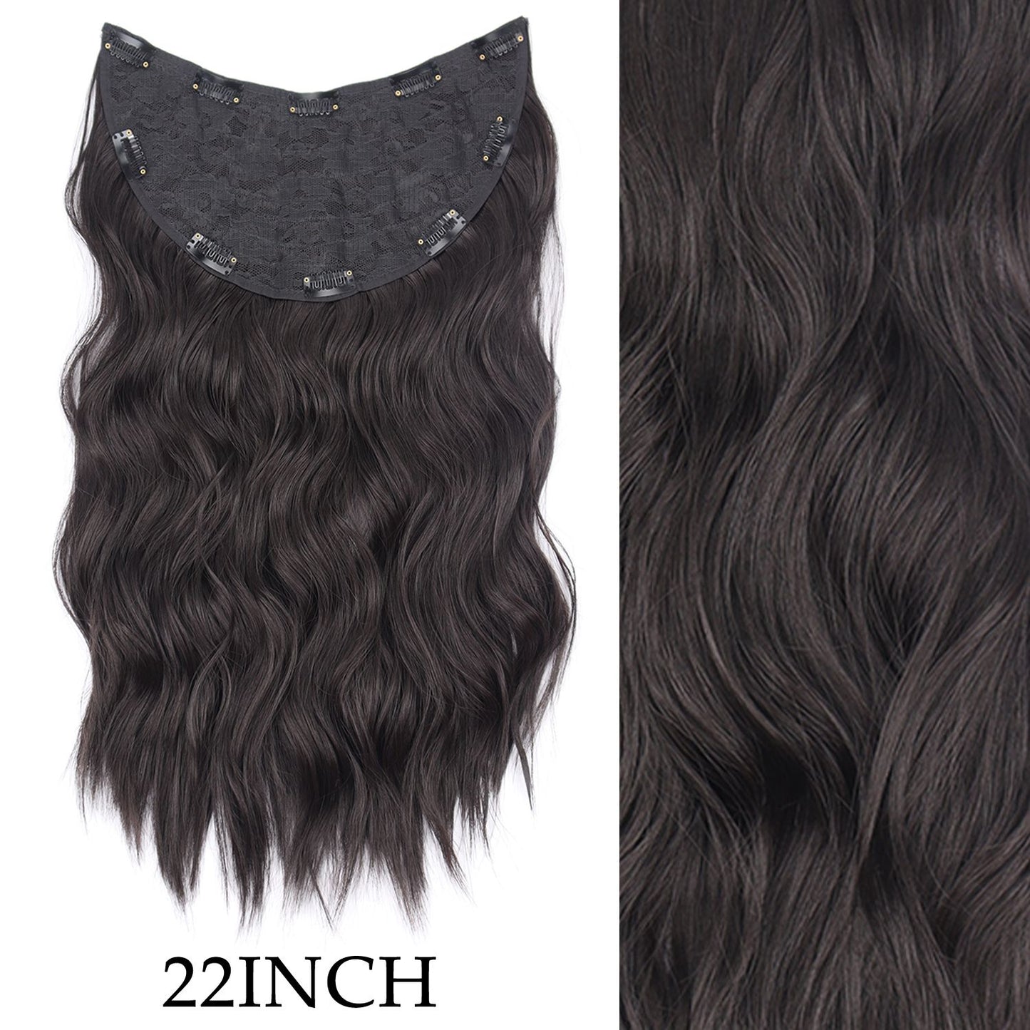 Cabelo Liso Comprido 16 Clipes 7 Pçs/Conjunto de Apliques de Cabelo Sintético Natural Loiro Preto Resistente ao Calor 2026
