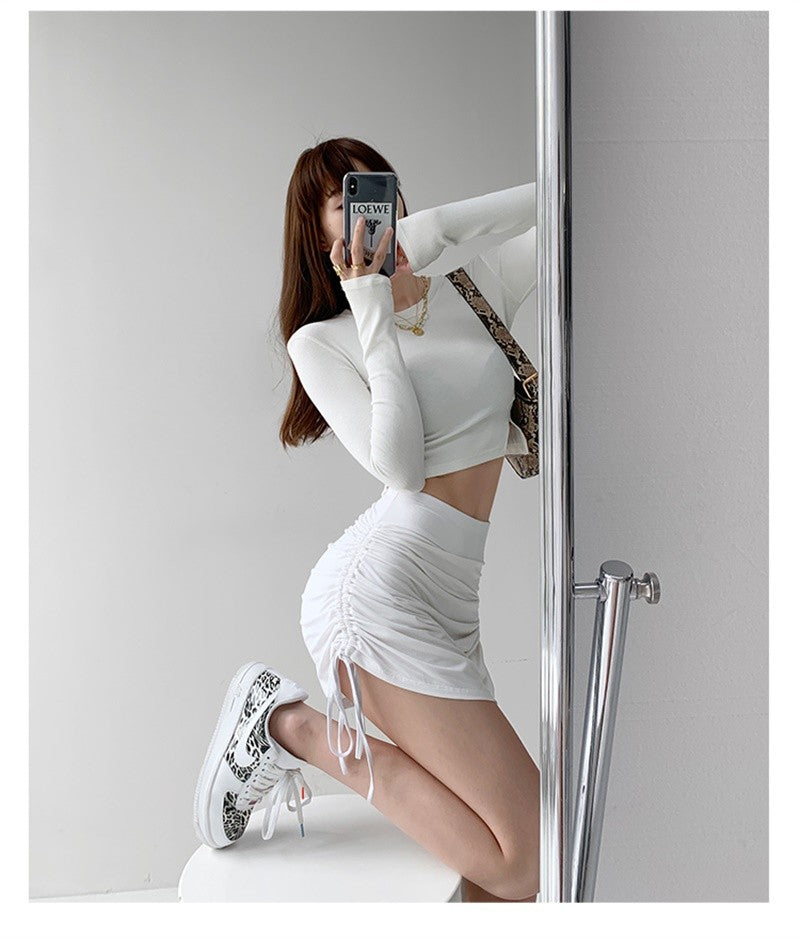 Sexy Bandage Summer Skirts Women Black High Waist Elastic Mini Skirt With shorts Hot Club A Line Slim Bodycon Skirts for Women