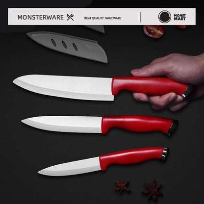 Faca de Cerâmica 4 5 6 Polegadas Conjunto de Facas de Cozinha Lâmina Branca Chef Utilitária Descascar Vegetais Fatiar Facas de Cerâmica Acessórios de Cozinha