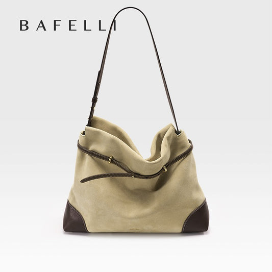 ?Genuine Suede Women's Bag Large Capacity Crossbody Underarm Tote for Commuting Multi-functional Hobo Bag