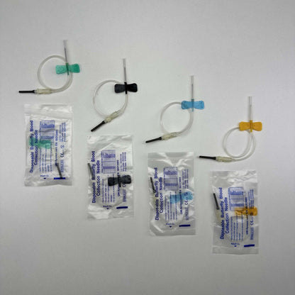 50 unidades/lote Agulha de Coleta de Sangue Borboleta Descartável tipo asa dupla Agulha de Coleta de Sangue Sala de Cuidados para Animais de Estimação Gatos Cães Animais