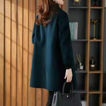 New Korean Mid-length Woolen Jacket for Women Loose Versatile Ins Fashion Coat
