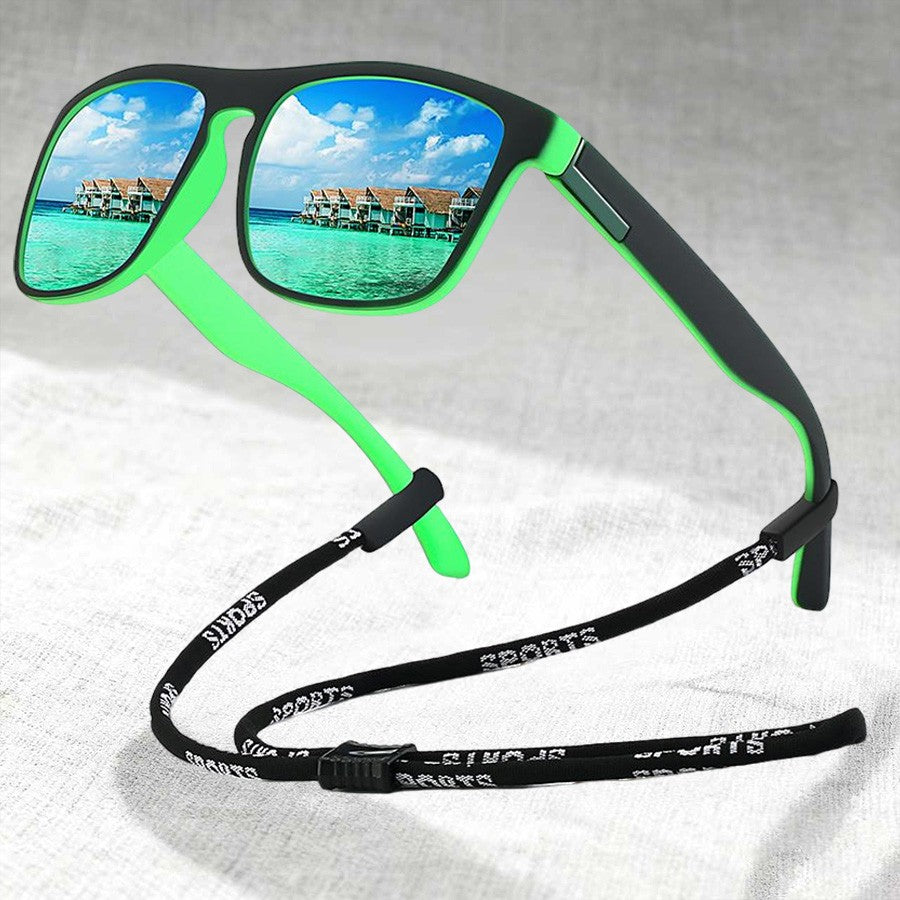 Fashion With Chain Square Sunglasses For Men Women Driving Fishing Brand Designer Sun Glasses Man UV400 Eyewear