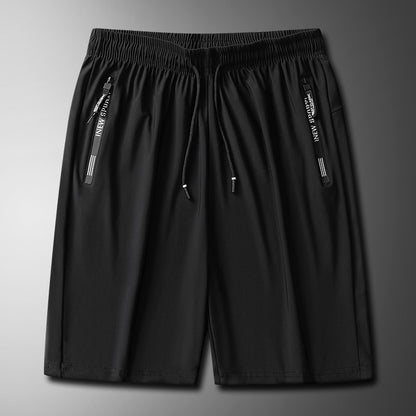 Quick Dry Shorts Men Summer Thin Short Pants Running Sports Bottom Gym Fitness Beach Zipper Pocket Loose Short Sweatpants Men
