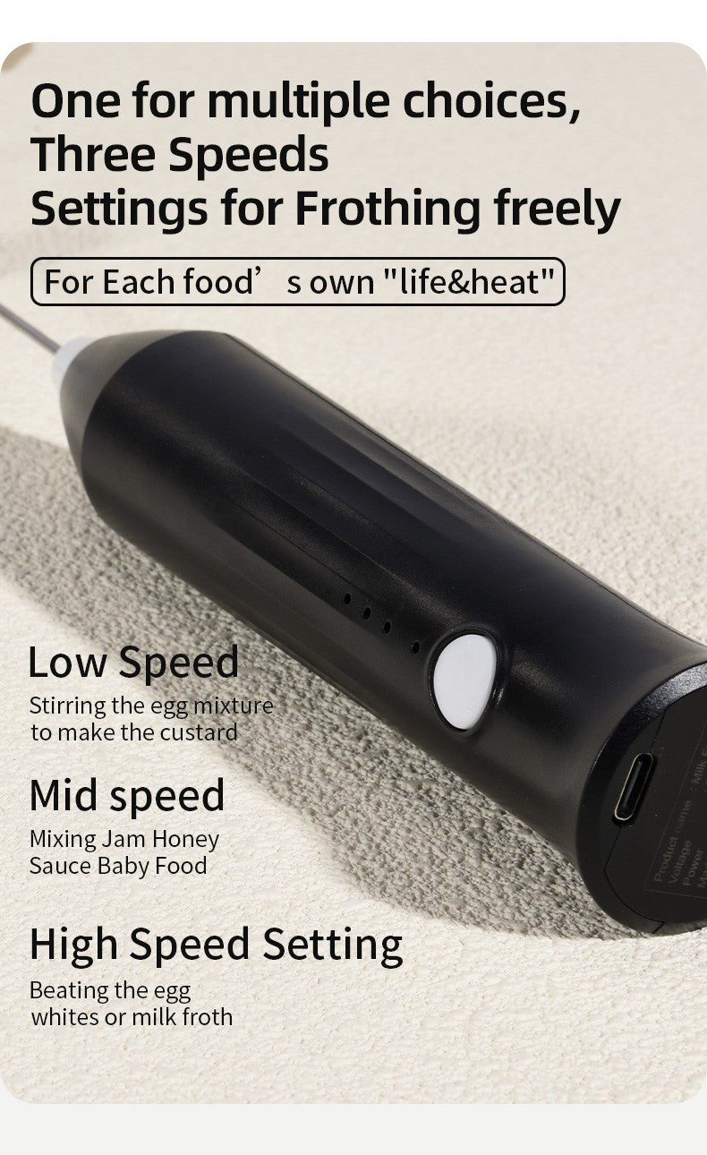 Espumadores de Leite Sem Fio Recarregável USB Elétrico 3 Velocidades Mini Liquidificador Portátil Batedor de Café para Ferramentas de Cozinha