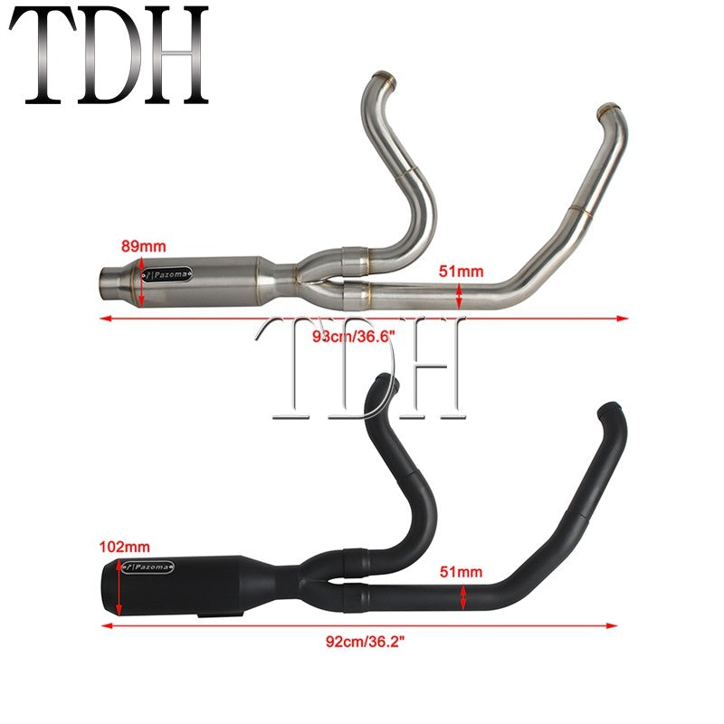 17-25 SC Project Exhaust System Kit Slip On Line 2-into-1 Full Complete Muffler For Harley Touring CVO Road Street Electra Glide