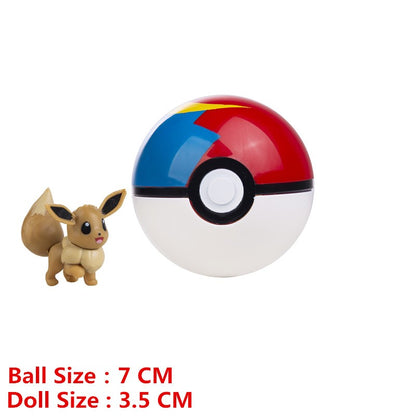 Pokémon Pokeball Com Desenhos Animados Filme Anime Figura Pikachu Charmander Eevee Squirtle Vulpix Qualidade Pet Action Model Brinquedos Presentes
