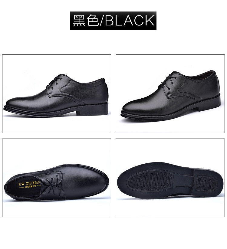 Men Leather Shoes Business Dress Shoes All-Match Casual Shoes Shock-Absorbing Footwear Wear-Resistant