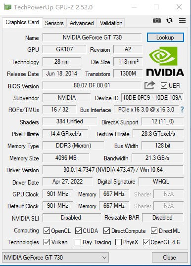 Placa de Vídeo MLLSE GeForce GT730 Placas Vga 4GB DDR3 128Bit Placa Gráfica de Computador para NVIDIA Game PC GT 730 4GD3 HDMI DVI