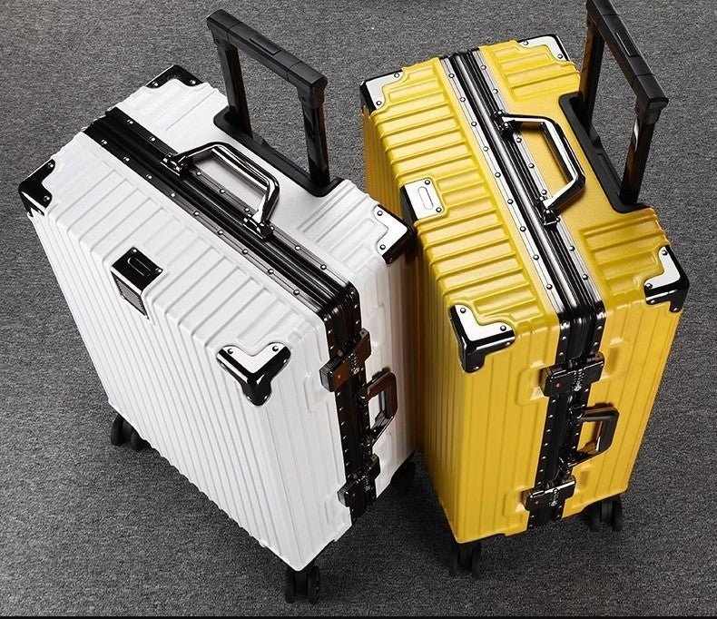 Mala de Viagem Nova com Estrutura de Alumínio 20/22/24/26/28 Polegadas, Mala de Rodinhas para Estudantes, Material Resistente de PC, Grande Capacidade