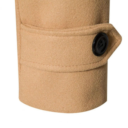 Men Overcoat Double-breasted Slim Fit Mid Length Long Sleeve Thick Windproof Warm Soft Cardigan Buttons Lapel Men Long Coat