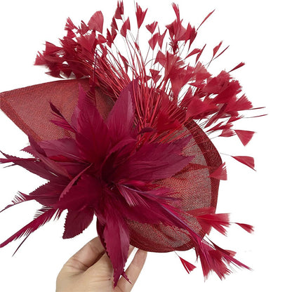 Fascinator de Cabelo com Clipe para Casamento - Pena Laranja Charmosa, Chapéu, Flor, Véu, Acessório de Cabelo de Noiva para Festas SYF678