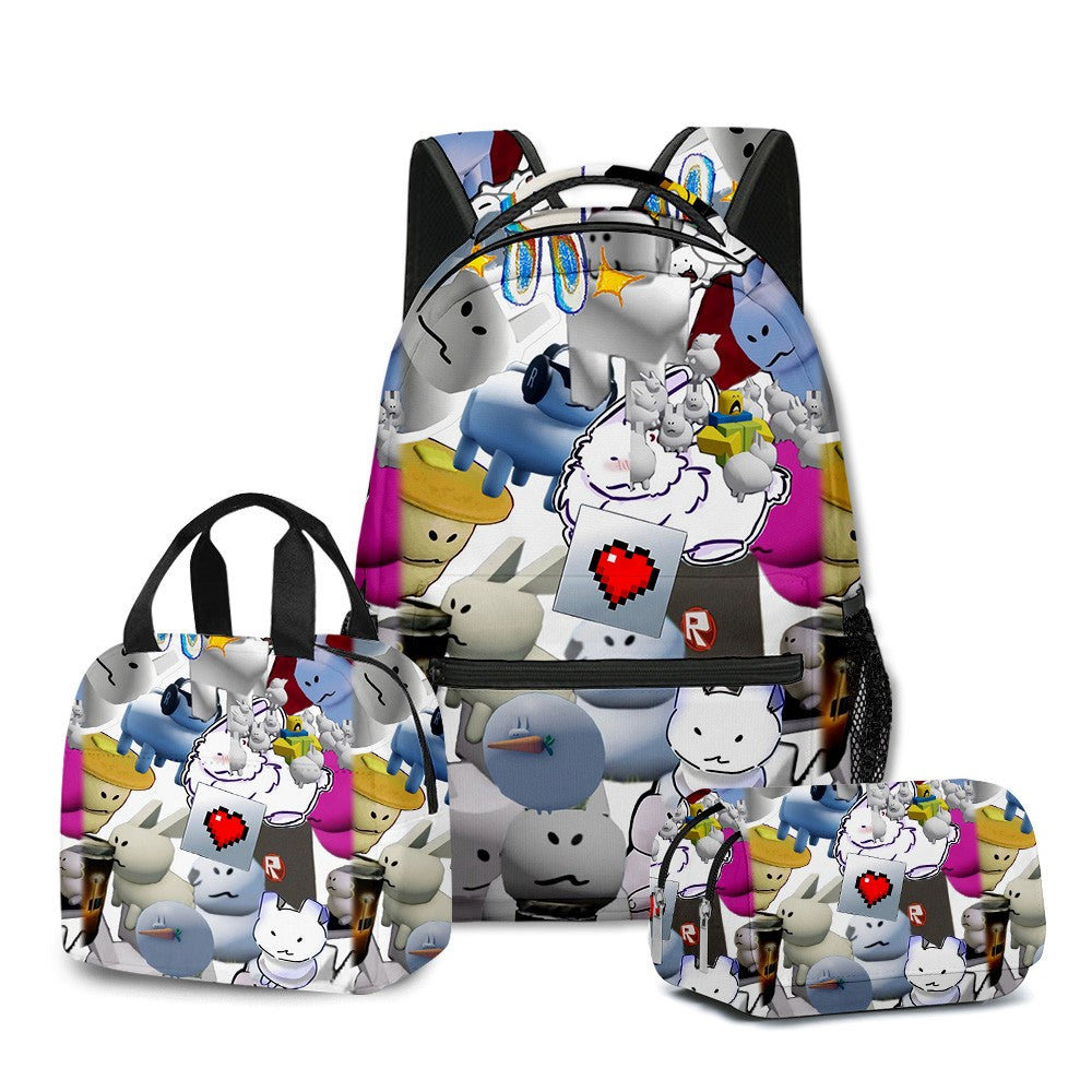 Desenho Animado Popular Engraçado Gubby Pelúcia Impressão 3D 3 Peças/Conjunto Bolsas Escolares para Estudantes Mochila para Laptop Lancheira Portátil Estojo de Lápis