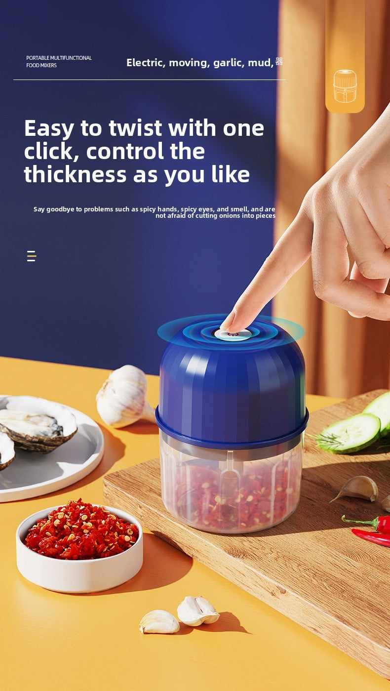 Electric Garlic Masher Garlic Grinder Onion Chopper 260ML Meat Grinder Ginger and Chili Grinder Kitchen Vegetable Blender
