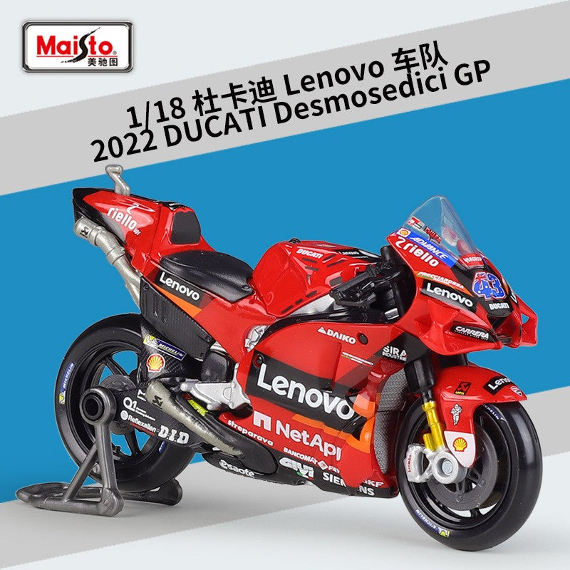Maisto 1:18 Ducati Team 2023 2022 Gp Lenovo #1 #23 #43 #63 Racing Bike Alloy Diecast Model Toy Collectible Figure