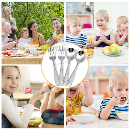 10/20Pcs Kids Silverware Set Stainless Steel Kids Fork Spoon Set Funny Dinosaur Flatware Set for Children Toddler Accessories