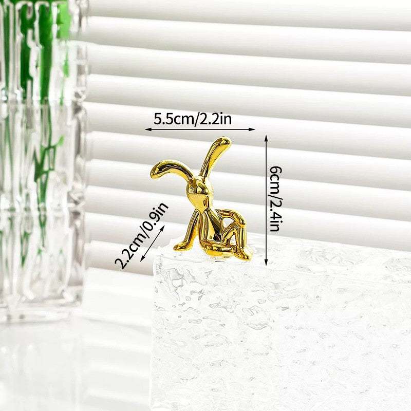 Long-Eared Rabbit Statue Cartoon Rabbit Figurines Car Accessories Bedroom Desktop Decoration Auto Interior Dashboard Ornaments