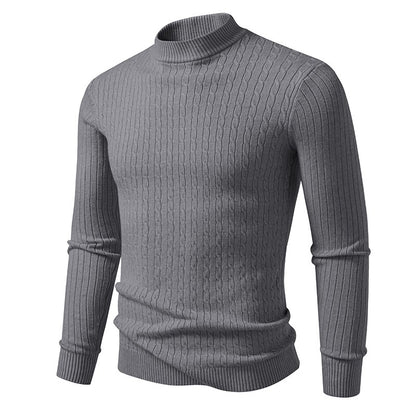 Animal Game Mens Mock Neck Pullover Casual Sweaters Outdoor Woolen Knitwear Twist Casual Sweater Knit Autumn Warm Coats