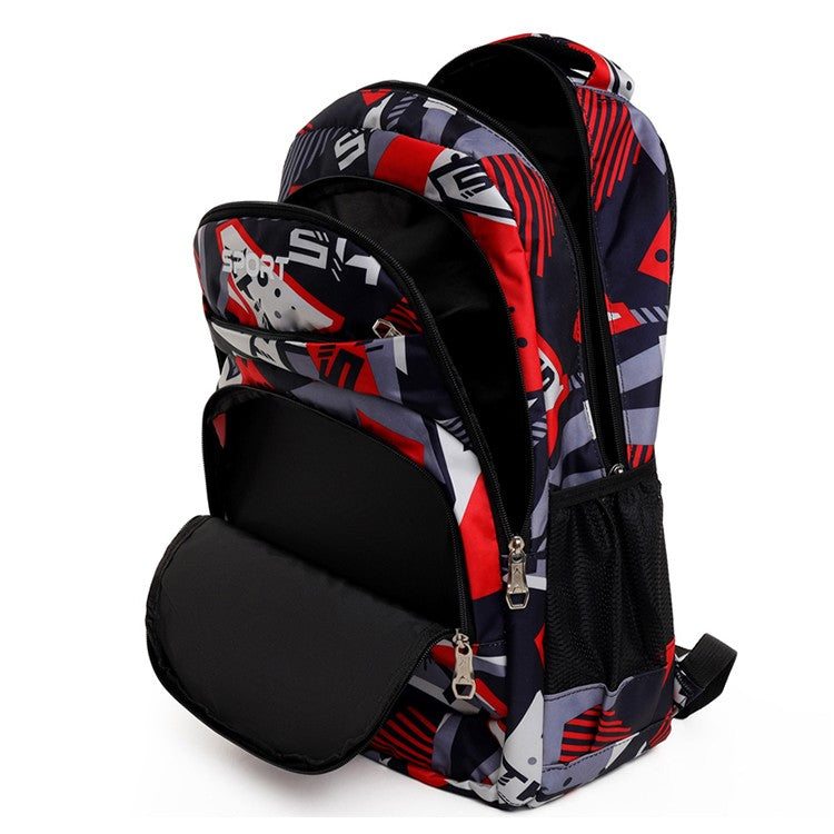 Mochila de lazer de grande capacidade - uma mochila escolar versátil equipada com alças ajustáveis, fecho de zíper e poliéster