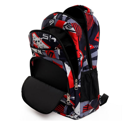 Mochila de lazer de grande capacidade - uma mochila escolar versátil equipada com alças ajustáveis, fecho de zíper e poliéster