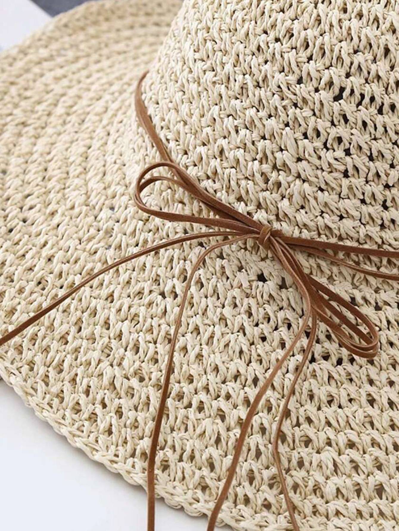Summer Beach Korean Straw Hat for Women Visor Bucket Hat Hand Weaving Panama Girl Fishing Chapeau Sun Hats for Women
