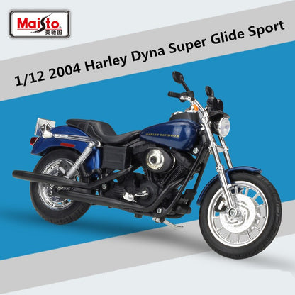 Maisto 1:12 Harley Dyna Super Glide Sport 2004, Motocicleta Esportiva de Liga Leve, Modelo Fundido em Metal, Motocicleta de Corrida de Rua, Presente Infantil