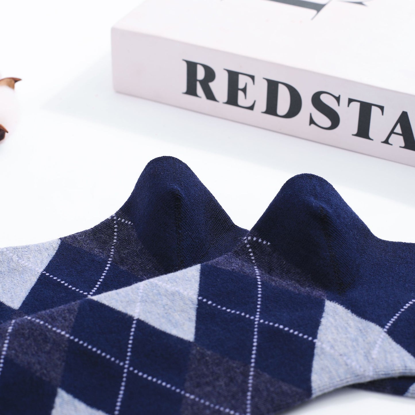 5 Pairs Mens Dress Socks Plus large Size?High Quality Combed Cotton Crew Socks?Black Cool Argyle Breathable Casual Socks for men