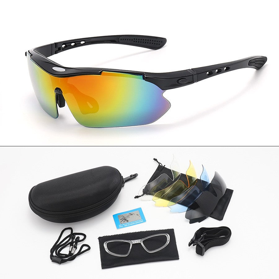New 5 Lens Set Polarized Tactical Goggles Men Outdoor Sports Windproof Dustproof Climbing Glasses Safety Protective Glasses