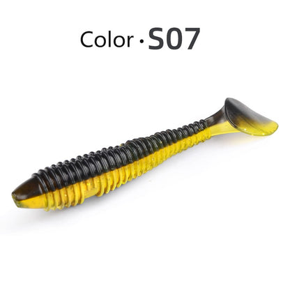 Iscas de Pesca MEREDITH Swing Impact FAT 75mm 85mm 180mm Iscas com Cauda de Remo Wobbler Isca Macia de Pesca para Baixo Isca de Silicone