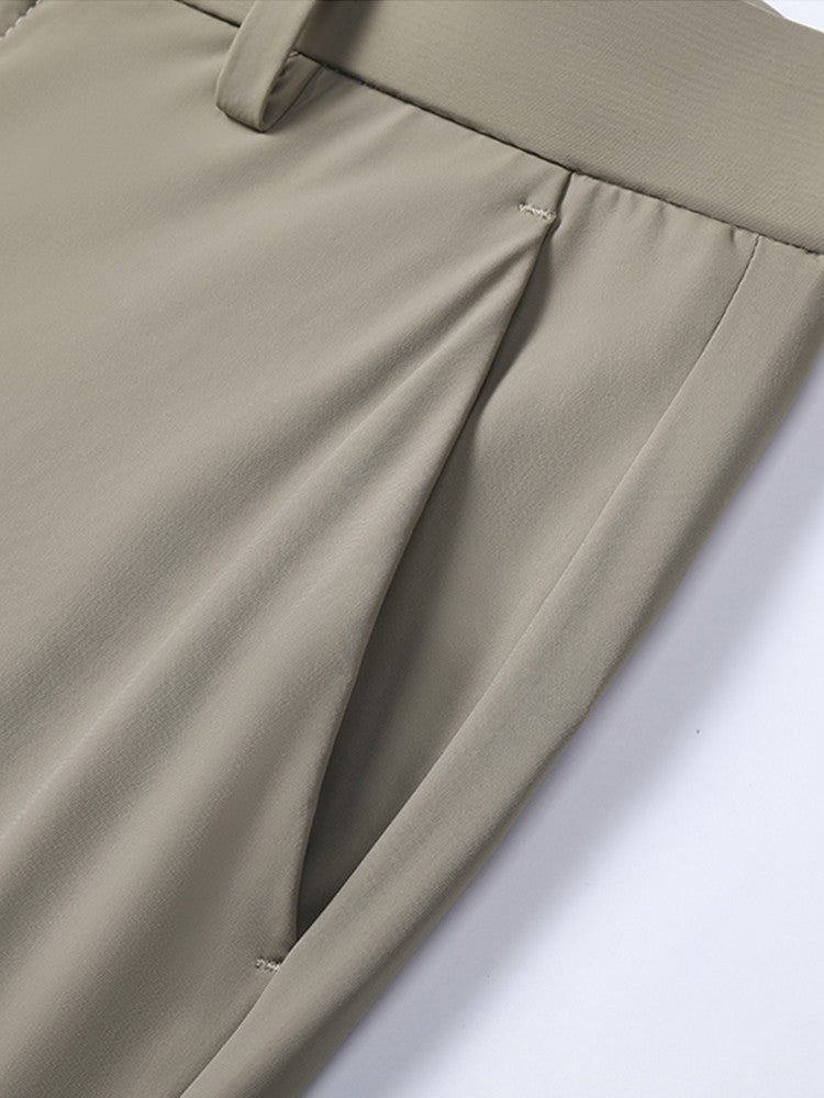 Summer Men's Casual Pants Korean Fashion Light Cool Ice Silk Stretch Golf Pants Slim Fit Suit Pants Male Office Formal Trousers