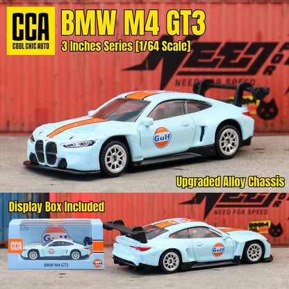 CCA 1/64 Carrinho de Brinquedo Diecast Com Caixa de Exibição GULF BMW Volkswagen Lamborghini Chevrolet Ford Rodas Livres Coleção Miniatura