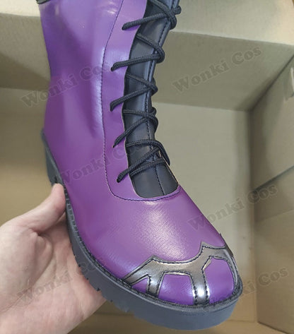 Peruca de Cabelo para Cosplay Arcane Jinx Traje Anime Sapatos Botas para Cosplay Jinx Feminino para Meninas, Mulheres, Role Play, Festa, Carnaval, Roupas