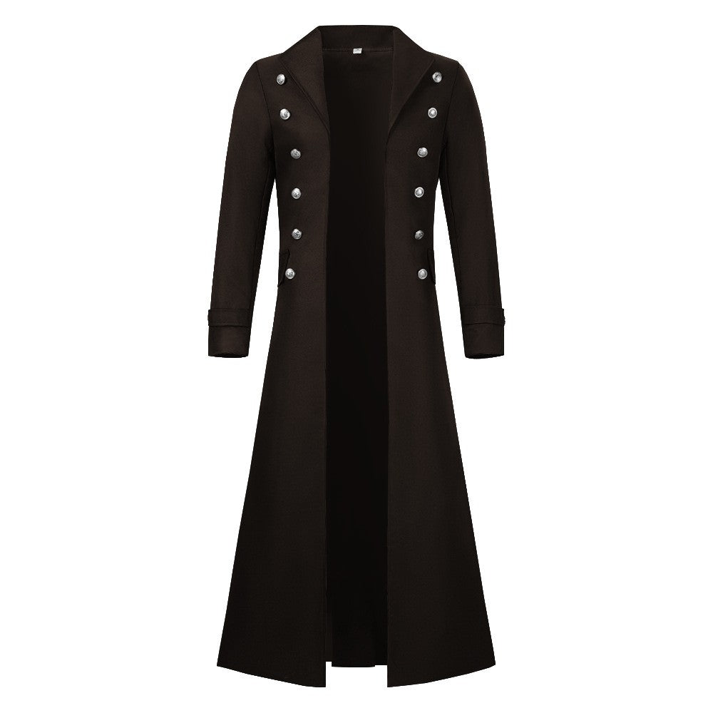 Medieval Steampunk Retro Gothic Coat Trench Coat Victorian Uniform Mid-length Men's Top