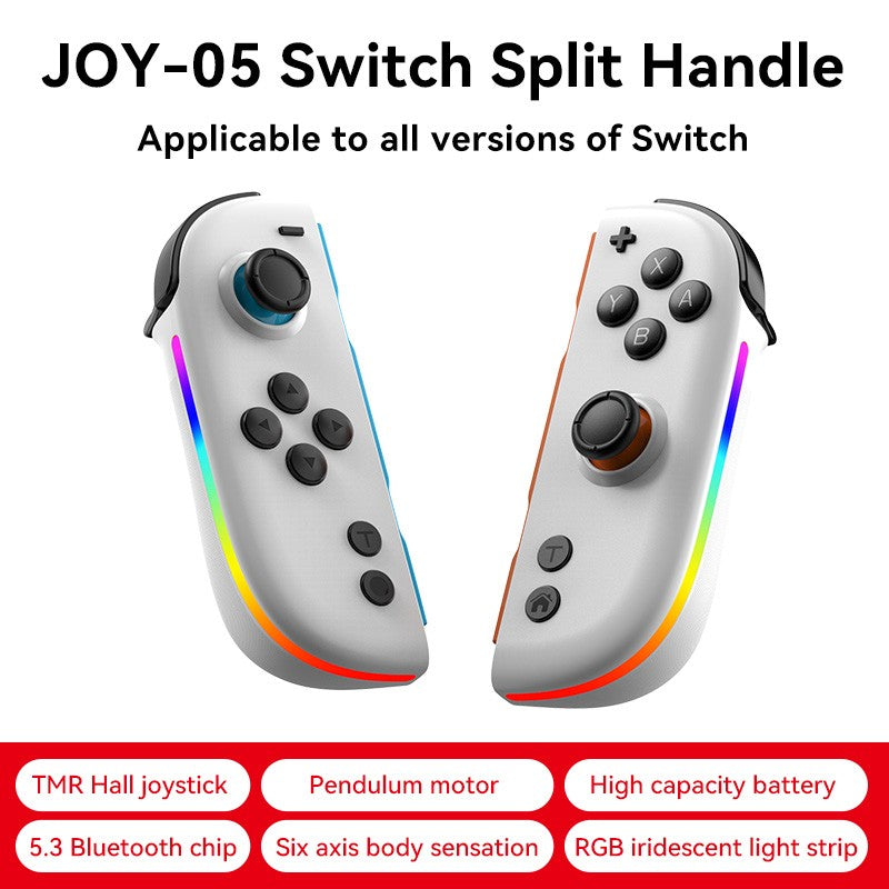 Wireless Switch L/R Controllers Hall Joystick RGB Colorful Light BT 5.3 Wake Up Six-Axis Vibrating Joypad For Switch/Lite/Oled