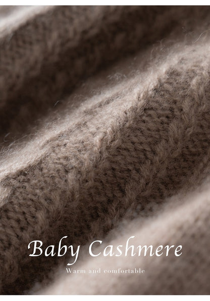 Autumn Winter Cute Hat Knitted 100% Cashmere Wool Hat Cat Ears Thickened Warm Ear Protection Knitted Beanie