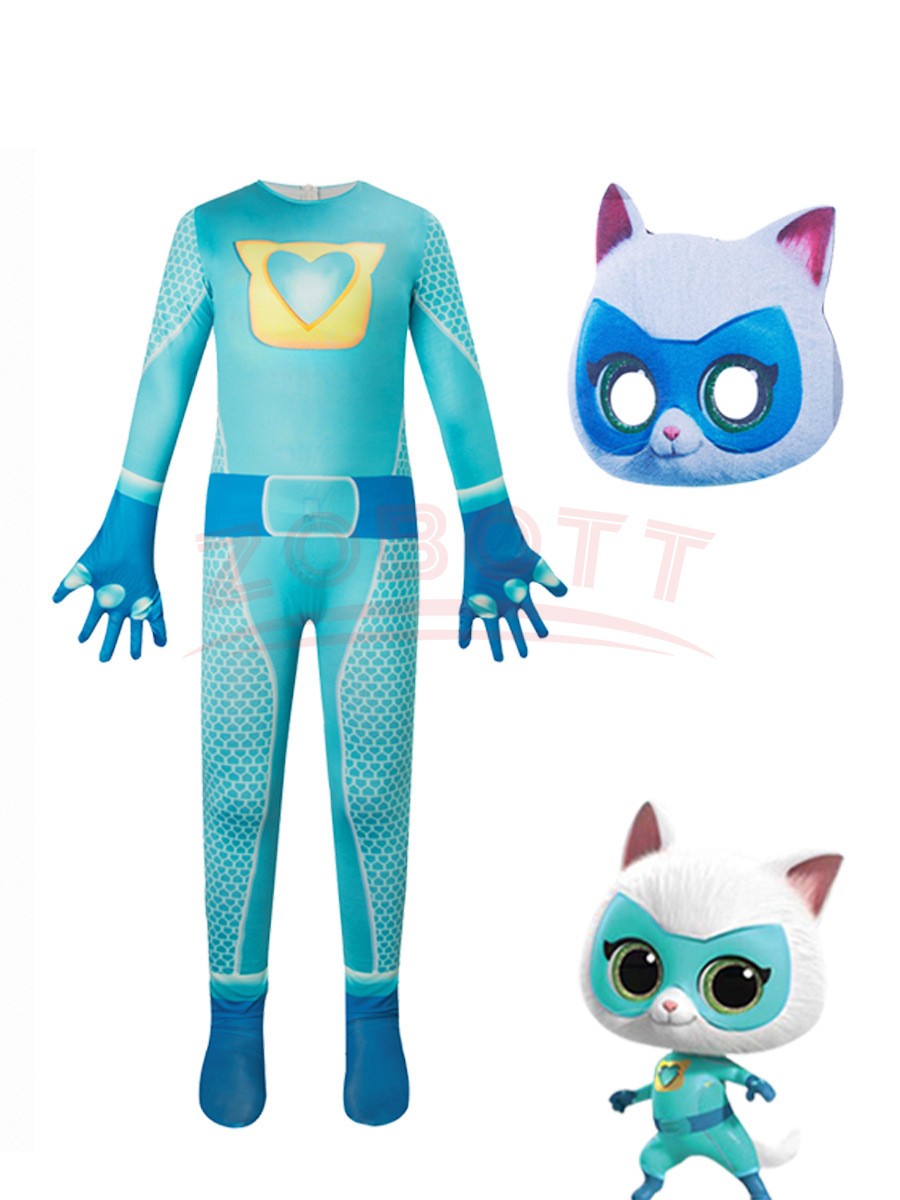 Halloween SuperKitties jumpsuit tight fitting costume stage performance costume Super Cat Jumpsuit Super Kitties Cosplay Costume