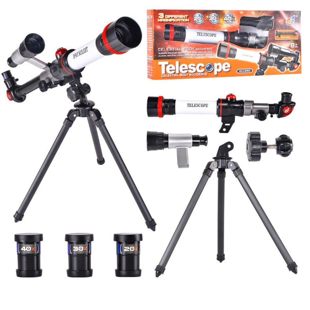 Telescópio Astronômico com 3 Oculares Experiência Científica de Uso Duplo Monocular Telescópio de Observação Estrelar Equipamento Didático