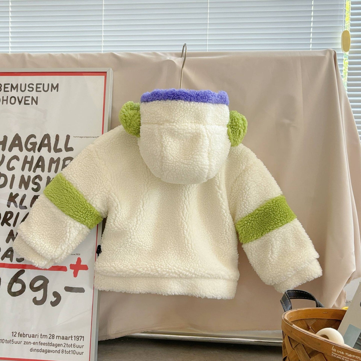Casaco Infantil de Inverno Disney Buzz Lightyear 90-130cm Novo Bebê Menino Menina Desenho Animado Forro Polar Textura Engrossada Bloco de Cores Casaco com Capuz