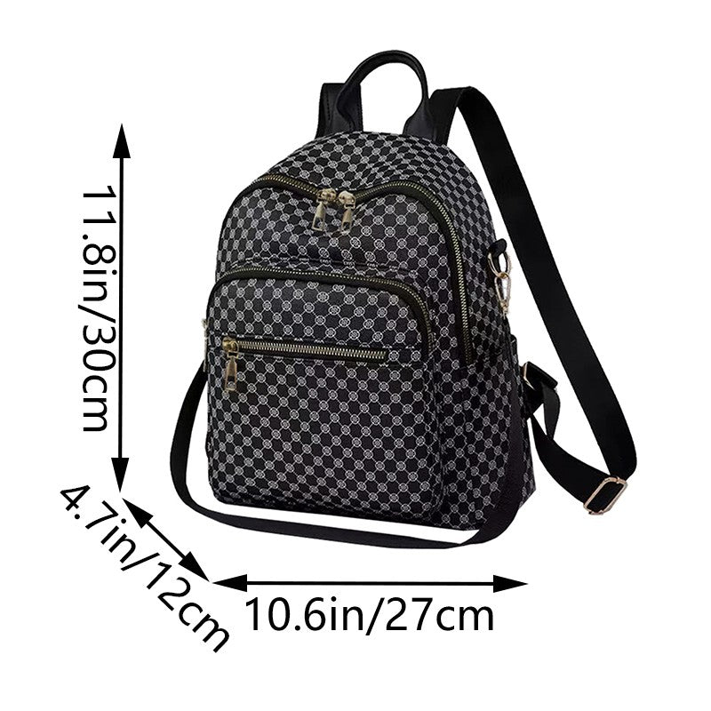 Neutral color backpack for men and women with multi-layered pockets and colorful design for schoolbags