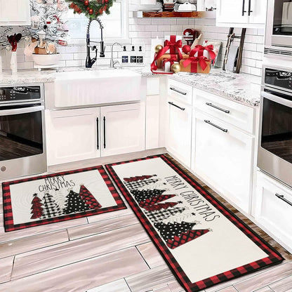60/80/120CM Christmas Elk Floor Mat Xmas Tree Kitchen Rug Doormat Home Decor Navidad Natal Christmas Decorations For Home 2025